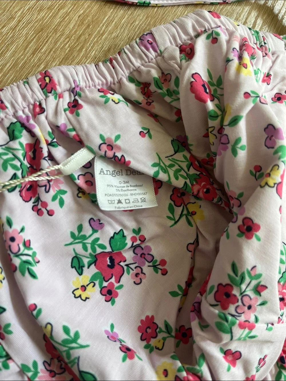 Angel Dear Pink Floral Bonnet with Ruffle Trim NWT